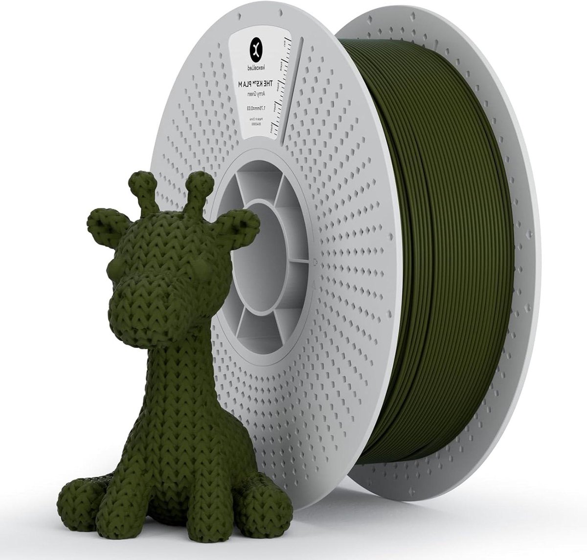 3D Print Materiaal - PLA Filament - Decoratief Printen - Matte Textuur - 1kg Spool - Legergroen