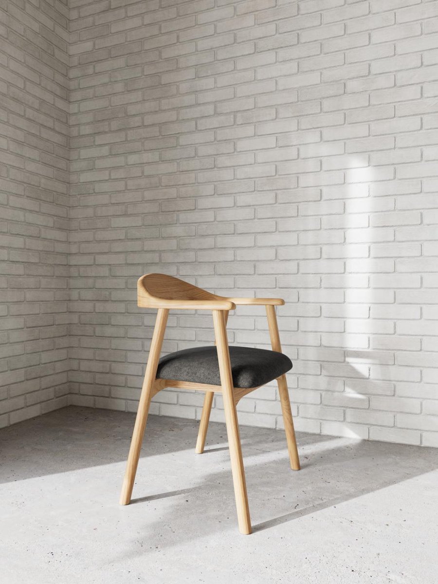 Giga Living Eetkamerstoel Dax Met Armleuning Apia Donkergrijs Set van 2 - Giga Living