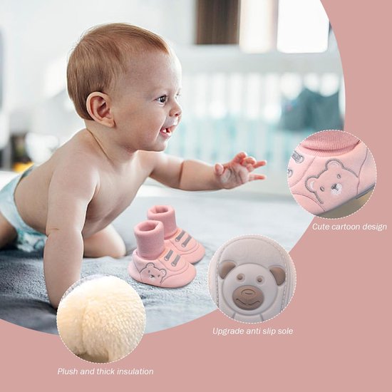 Babyschoentjes - Warme booties - Binnen en buiten - Zachte pluche voering - 11 cm - As shown — afbeelding 3