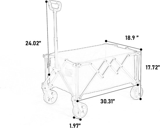 Bolderkar Inklapbaar - Tuinwagen Handwagen - Outdoor Transport - Robuust Stalen Frame - 80 Liter Capaciteit - Groen van Bolderkar — afbeelding 2