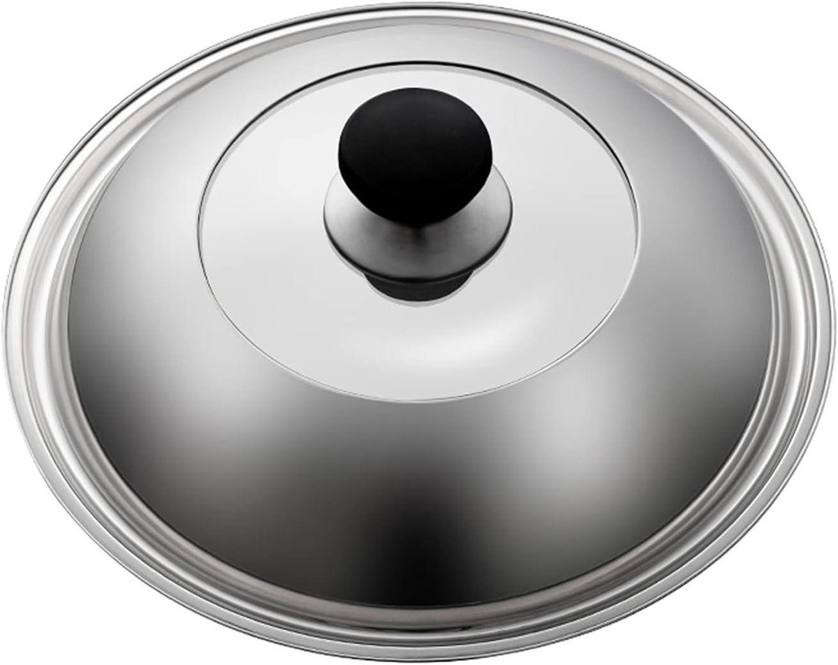 Pan Deksel - Universele Deksel - Koken - Met Glasinzet - 32cm - Zilver
