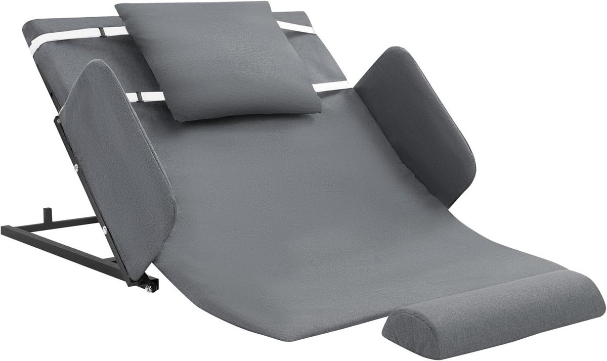 Elektrisch Rugkussen - Leunstoel Kussen - Comfortabel Lezen - Verstelbare Hoek - 120 cm Breed - Grijs