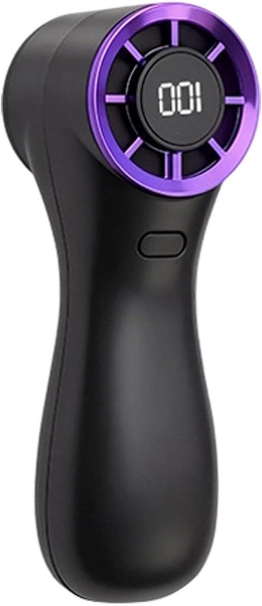 Draagbare Handventilator - Mini Ventilator Oplaadbaar - Persoonlijk Comfort - 100 Snelheden Digitaal - 13x5x13 cm - Zwart