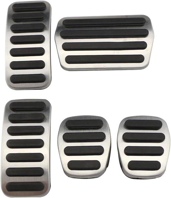 Pedaal Covers - Auto Interieur - Verbeterde Grip - Antislip Rubber - MT 3* - Zilver — afbeelding 3