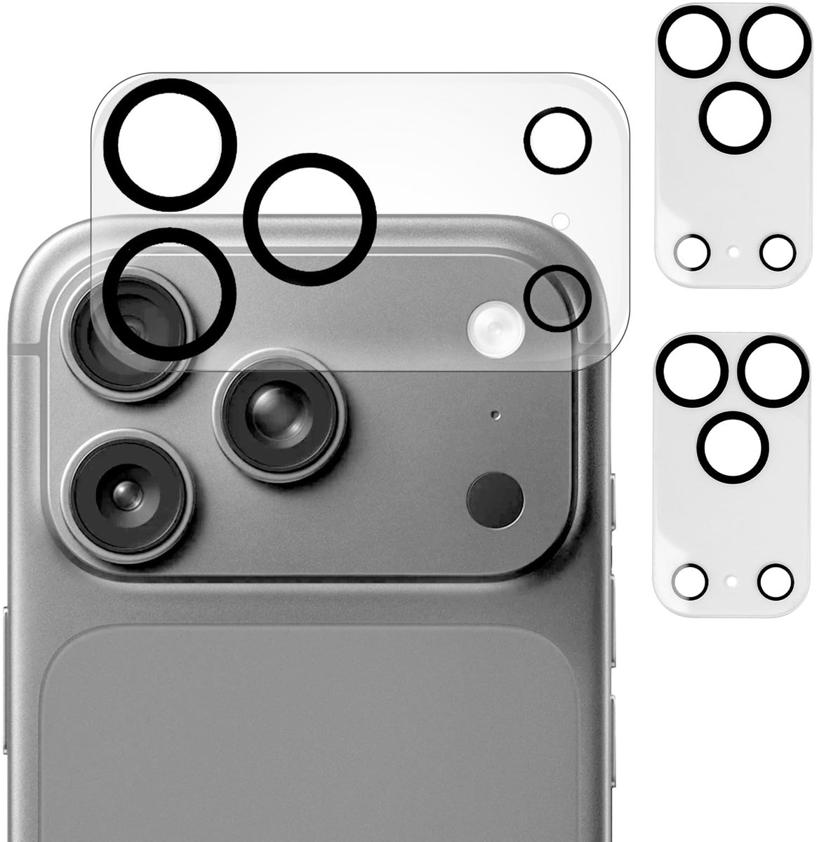 Dailygoods- Camerabescherming 9H gehard glas - iPhone 17 Pro Max - Krasbestendig - Nachtopnames - Doorzichtig - 3 stuks - Camera Protector