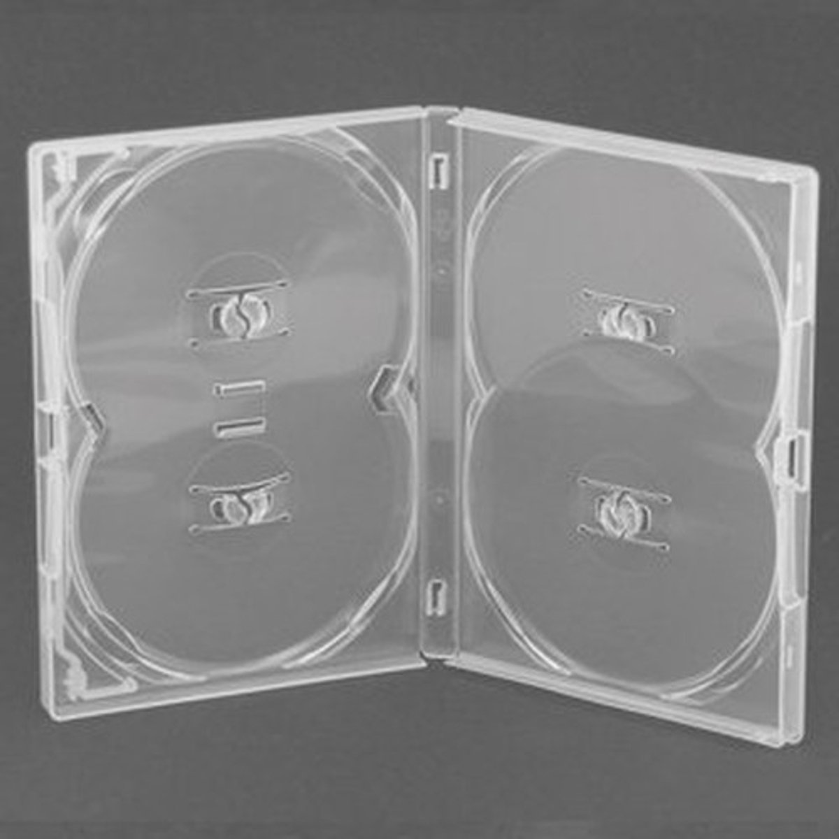 Dailygoods- DVD Hoes Transparant - DVD Opbergdoos - Multibox voor 4 Schijven - 14mm Kolom - Extra Tray Optie - Hoge Kwaliteit - Dvd Opslagbox