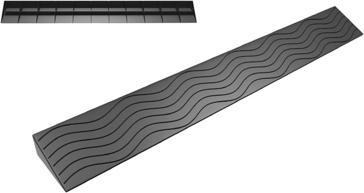 Instapmat Kunststof - Drempelhulp - Robotstofzuiger - Antislip Oppervlak - 100 x 8 x 2.5cm - Zwart
