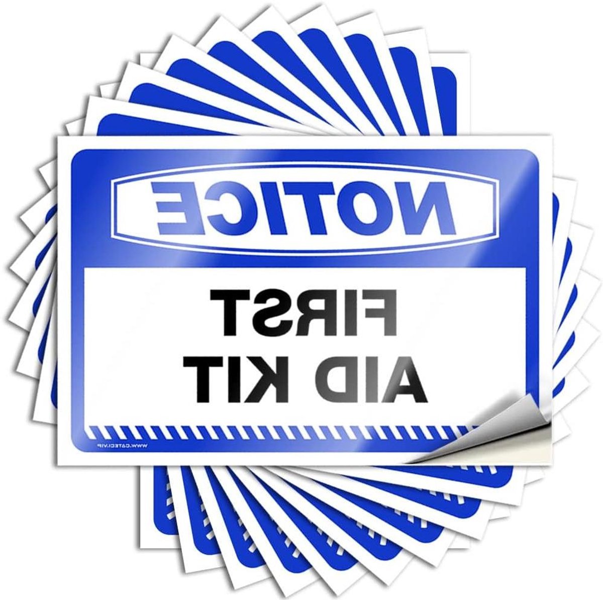 EHBO-kit Stickers - Waarschuwingsstickers Noodhulp - Voertuig Decoratie - UV-bestendige Vinyl - 8 x 12 cm - Wit