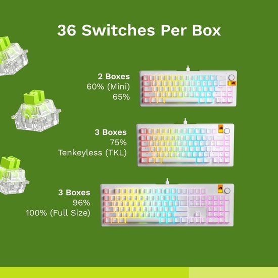 Gaming Toetsenbord Switches - Magnetische Switches - Gaming - Hall Effect - 36 stuks - Transparant — afbeelding 2