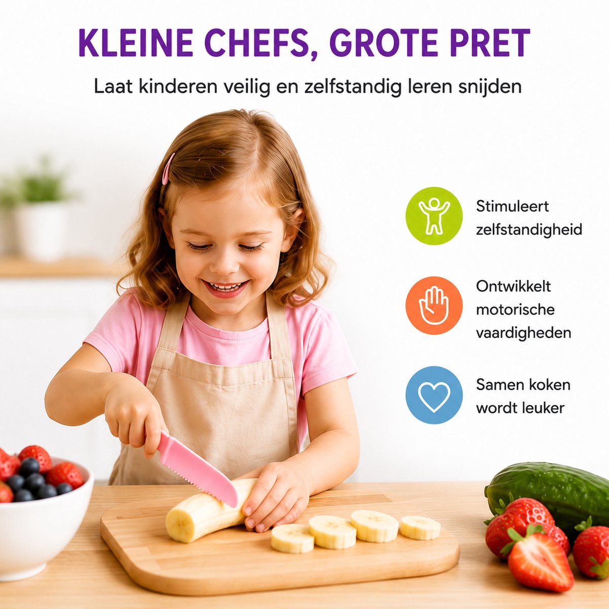 Joybelli® Kindermessen Set 6-delig | Veilige Messen voor Kinderen | Gekleurde Kindermessenset | Kinderkeuken Accessoires | Vanaf 3 Jaar — afbeelding 5