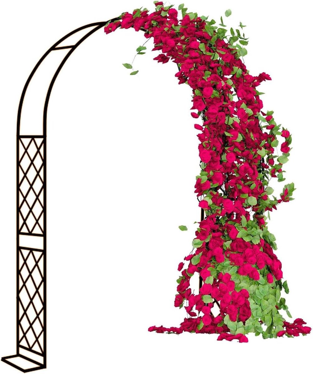 Metalen Tuinboog - Rozenboog Prieel - Decoratieve Entree - Stabiel Frame - 330x250cm - Bruin
