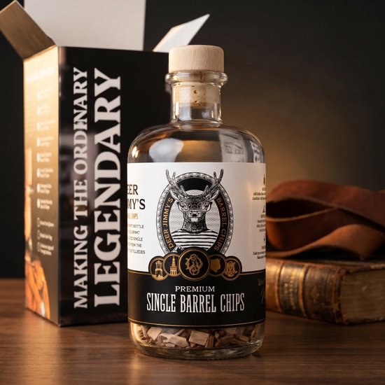 Deer Jimmy's® DIY Whiskey Cadeauset – Maak je eigen whisky met eikenhout uit een Speyside sherryvat – Origineel cadeau voor mannen