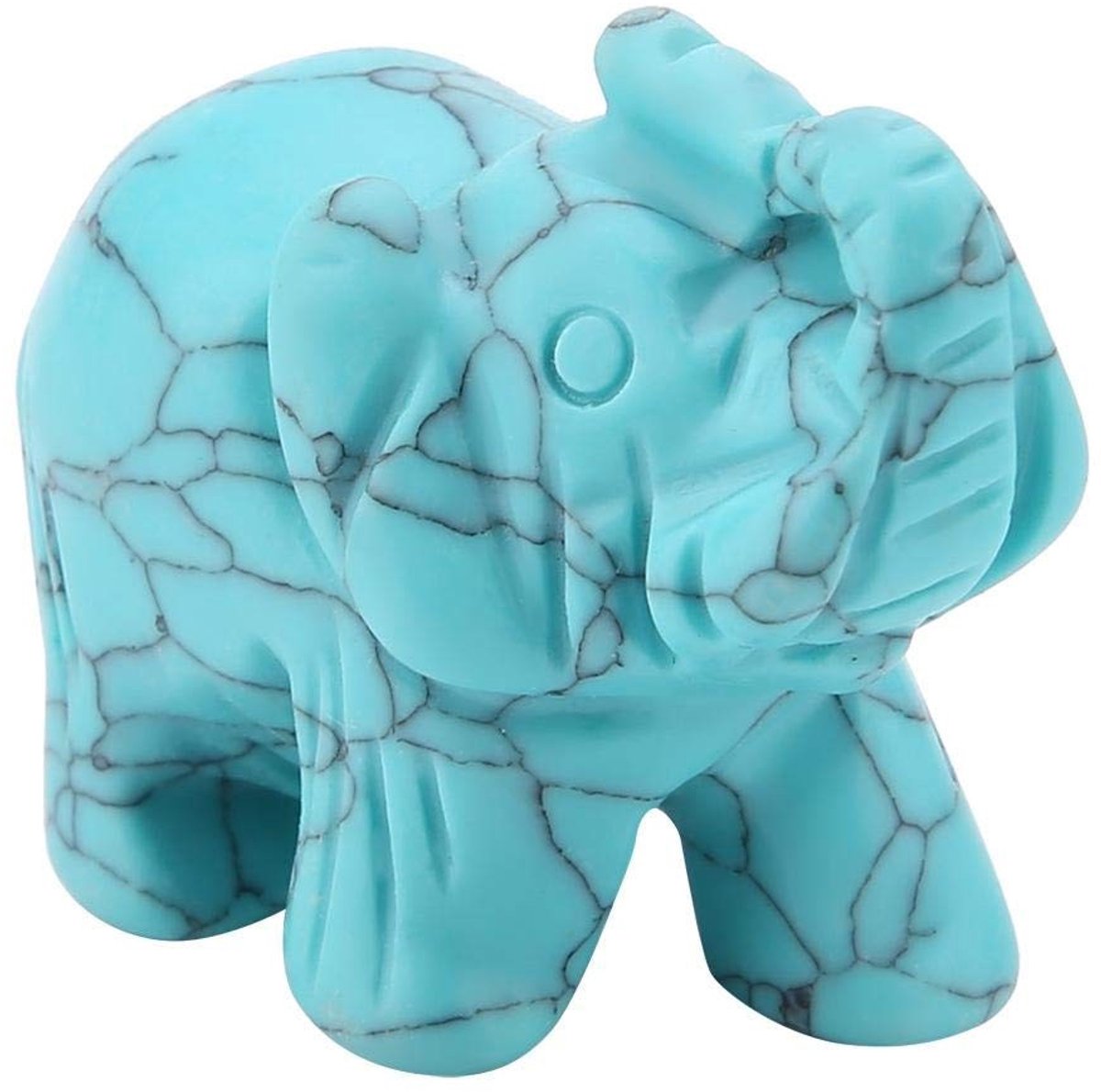 Dailygoods- Olifant Beeld - Natuurlijke Jade - 3,8 Centimeter - Decoratieve Sculptuur - Geluk en Wijsheid - Compact voor Binnen - Beeldje
