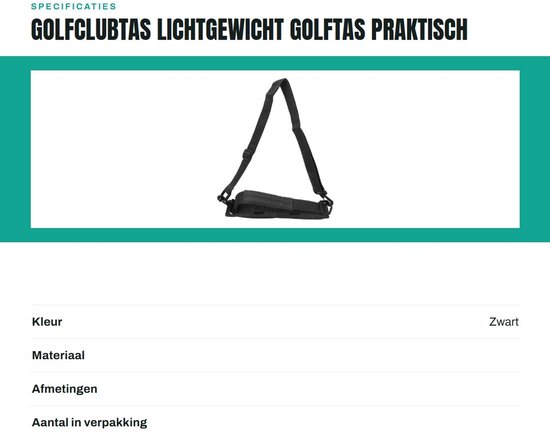 Dailygoods- Golfclubtas Lichtgewicht - Opvouwbaar - Golfaccessoires van Dailygoods — afbeelding 2