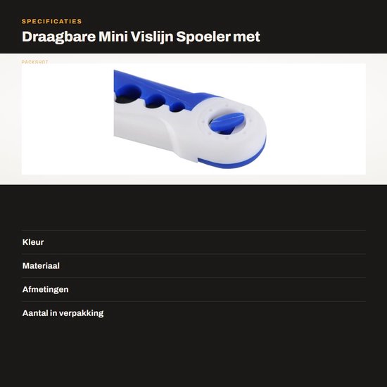 Dailygoods- Vislijnspoeler Draagbaar - Verstelbare Spoel - Mini-Spoelapparaat - Hengels Gereedschap - Roestvrij Staal Veer - Zakformaat 165x34x20 mm - Lijnopwinder van Dailygoods — afbeelding 3