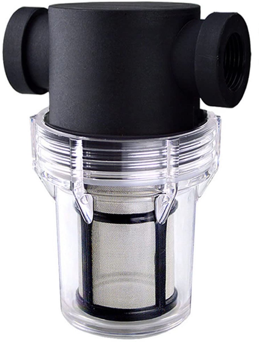 Dailygoods- Leidingfilter Hoogwaardig PVC - Waterfilter Bevestiging - Transparant Voorfilter - 3/4 Inch - 80 Mesh Netwerk - Geschikt voor Drukwisser