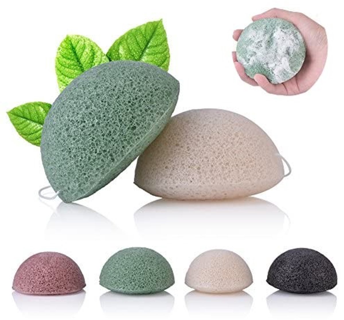Dailygoods- Konjac Spons Natuurlijke Gezichtsspons - Zachte Gezichtsreiniging - Peeling - Dieptereiniging - 100% Natuurlijk - Geschikt voor Gevoelige Huid