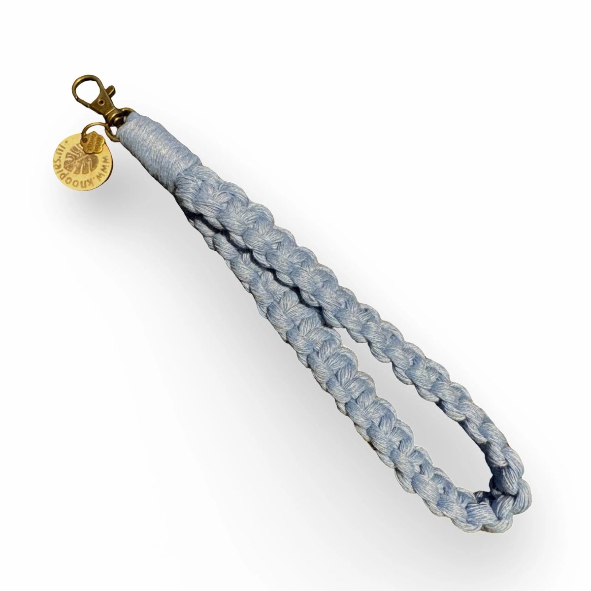 Macramé Pols Keycord - Squared - Baby Blauw - Katoenkoord - Prijs per Stuk - Inclusief Verzendkosten