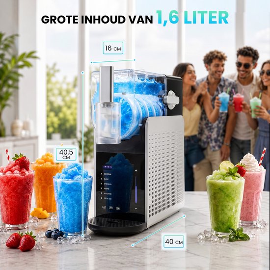 Kicinn Slush Puppy Maker - 6 verschillende programma's - Slush Machine - Keukenapparatuur - Zwart van Kicinn — afbeelding 5