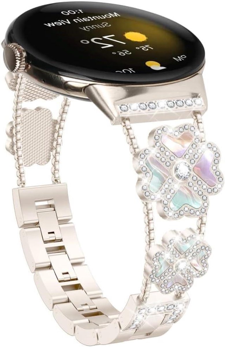 Metalen band - Armband horloge - Smartwatch personaliseren - Damesmode stijl - 41 mm - Zilverkleurig