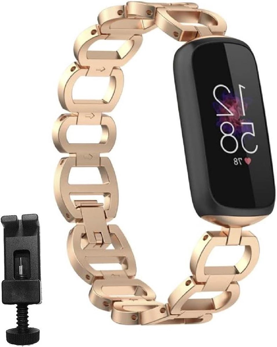 Metal Horlogeband - Roestvrij Staal Band - Fitbit Luxe Vervangen - Verstelbaar met Tool - Niet Gespecificeerd - Zilver