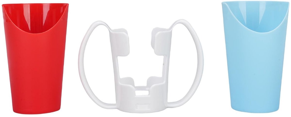 Dailygoods- Drinkbekers U-vormig - 2 Stuks - Antilekbeker - Gebruiksvriendelijke Hoek - Stabiele Handgreep - Ideaal voor Beperkte Nekmobiliteit - Drinkbeker