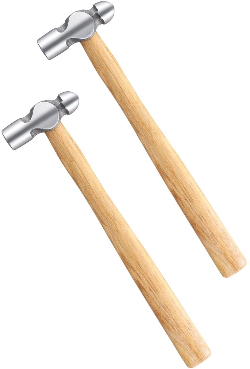 Dailygoods- Balpeinhamer Set van 2 - 8oz (225g) - Houten Handvat - Handwerk/DIY - Comfortabele Grip - Schokabsorberend - Hamer