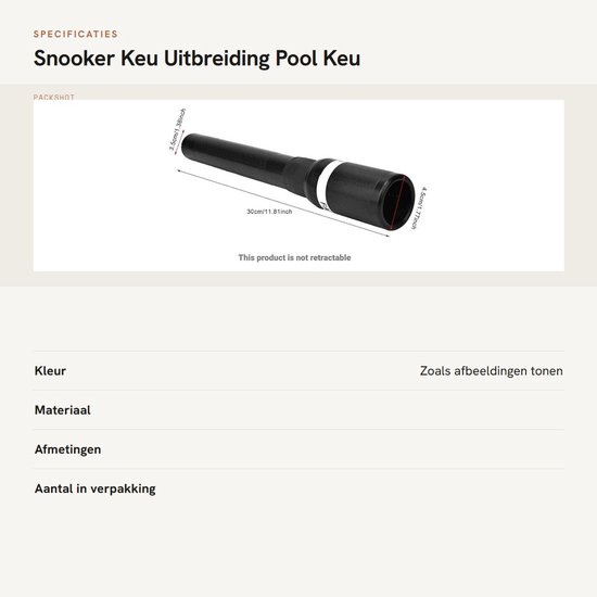 Dailygoods- Keu Verlengstuk Premium - Snooker Keu Accessoire - Pool Keu Extensie - Rubber Handvat - Duurzaam Materiaal - Optimale Grip - Biljartkeu van Dailygoods — afbeelding 4