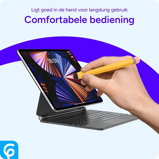 SBG Kindvriendelijke Potlood Stylus Pen - Tabletpen voor Kinderen - Geschikt voor Telefoon, Tablet en iPad - voor Tekenen en Schetsen - Compatibel met o.a. iPad, Samsung Tab & Lenovo Tab - Geel van Merkloos — afbeelding 4