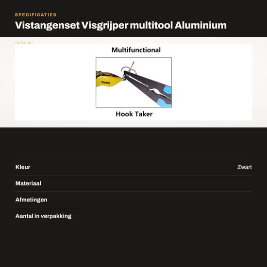 aladdien - Vistangenset - Visgrijper multitool - Aluminium vistang met veiligheidstas - Blauw - Vishaakverwijderaar - Geschikt voor vissers - Viscon.. van Aladdien — afbeelding 3