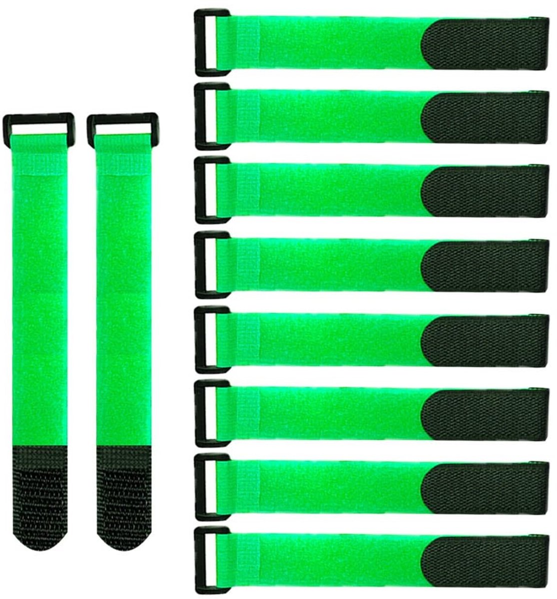 Dailygoods- Kabelbinders Herbruikbaar 20 Stuks - Nylon - 20 X 2 cm - Groen - Verstelbaar - Multifunctioneel - Eenvoudig in gebruik