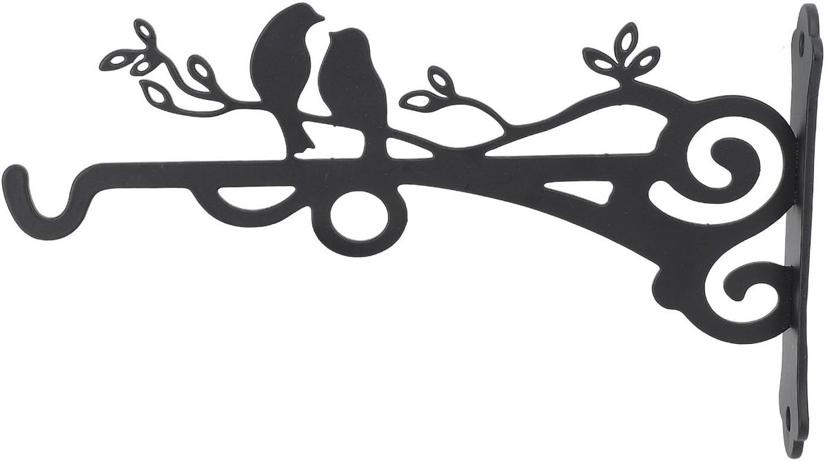 Dailygoods- Plantenhanger Stevige IJzerconstructie - Wandhaak voor Bloemmand - Ondersteunt Tot 6 kg - Eenvoudige Installatie - Elegante Zwarte Stijl - Geschikt voor Binnen/Buiten