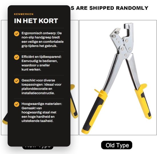 Stud Crimper voor Licht Staal Keels - Ergonomische Pliers voor Plafonddecoratie van Merkloos — afbeelding 3