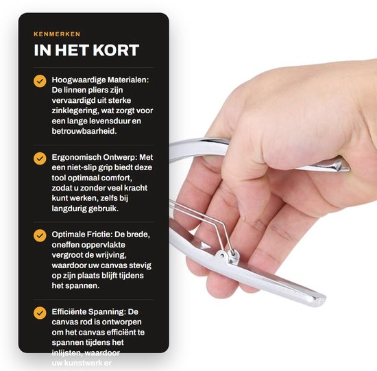 Professionele Linnen Pliers - Sterk en Duurzaam Zinklegering voor het Spannen van Canvas van Merkloos — afbeelding 2