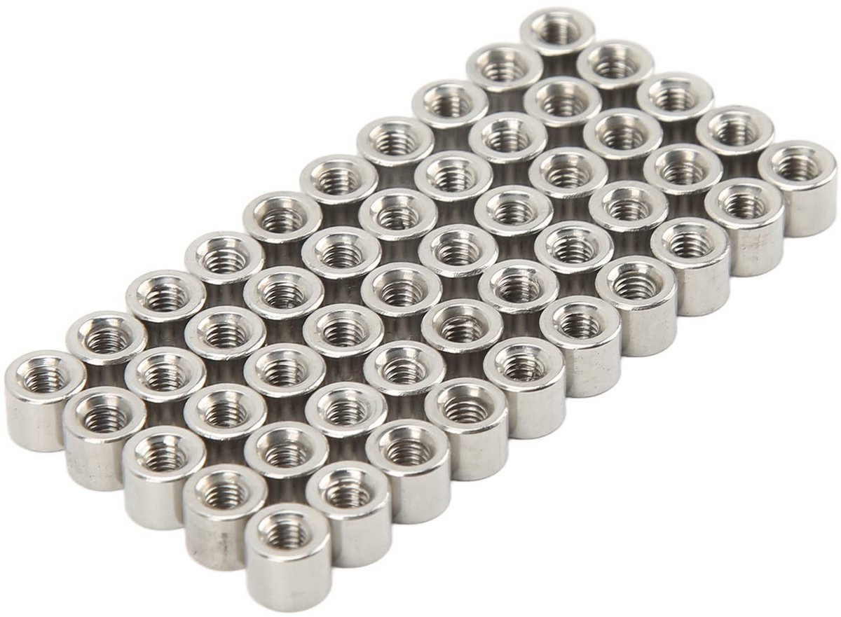 Dailygoods- Koppelingsmoer 50 Stuks - Cilindrische Moeren - M3 Binnendraad - Roestvrij Staal 304 - Duurzaam - Veerborgringen - Verbindingmoer