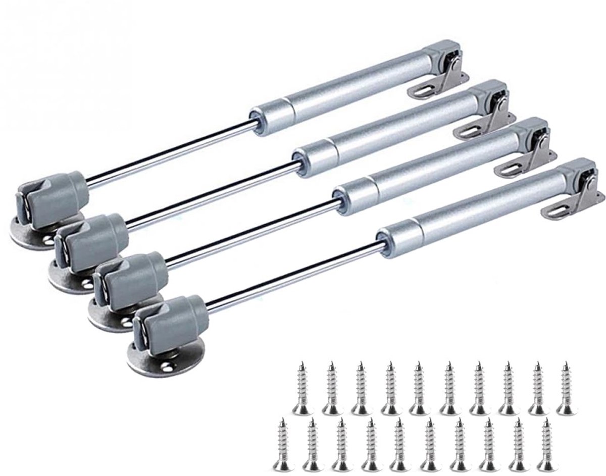 Dailygoods- Gasveer 20N/100N - Hydraulische Veer - Kastdeur Ondersteuning - Zachte Opening - Staal - Inclusief Schroeven - Deurscharnier