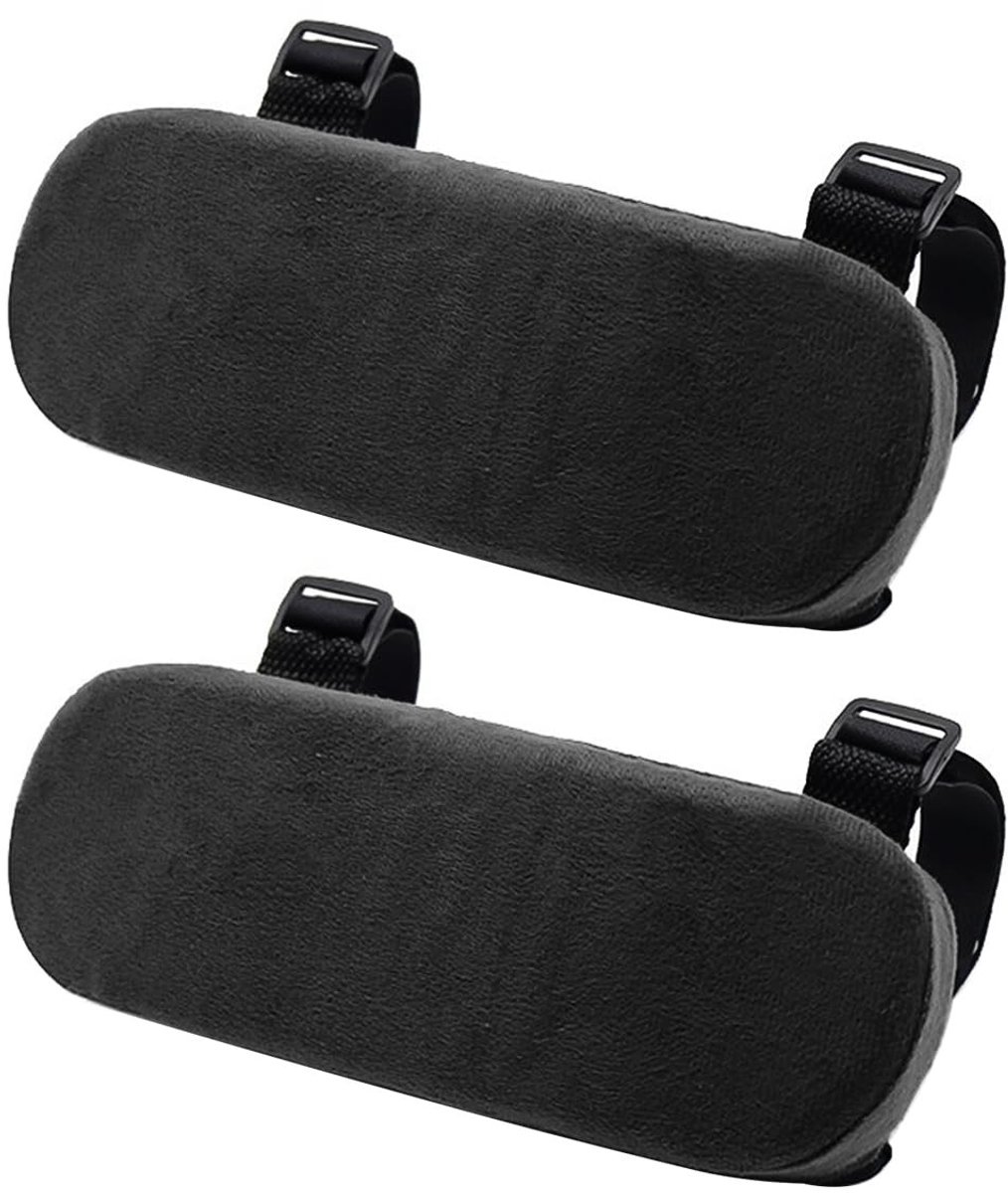 Dailygoods- Armleuning Pads Ergonomisch - 2 Stuks - Antislip Ondersteuning - Schuim - Rolstoel/Bureaustoel - 22,5 cm - Zwart - Armsteun Kussens