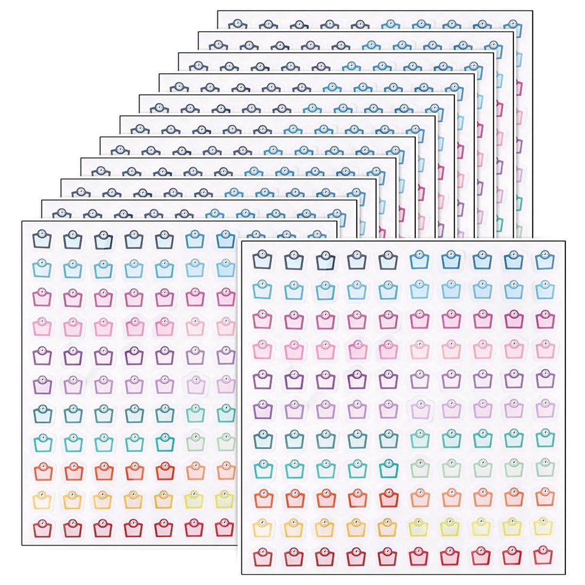 Dailygoods- Volgstickers 1320 stuks - Gewichtstracking-stickers - Fitnessstickers - Gewoonte-trackers - Papieren Stickers - Duurzaam materiaal - Planners