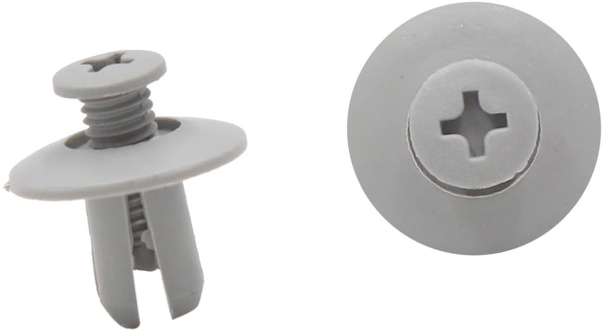 Dailygoods- Klinknagels 8 mm - Kunststof - Bevestiging - 20 Stuks - Grijs - Voor montage zijdorpels en bumpers - Bevestigingsclips