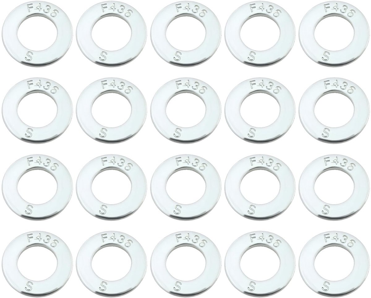 Dailygoods- Platte Wasmachines 20 Stuks - Extra Dikke - Zink Geel - Staal 38-45HRC - Voor Industriële Hardware - Bevestiging en Versterking - Bevestigingsschijf