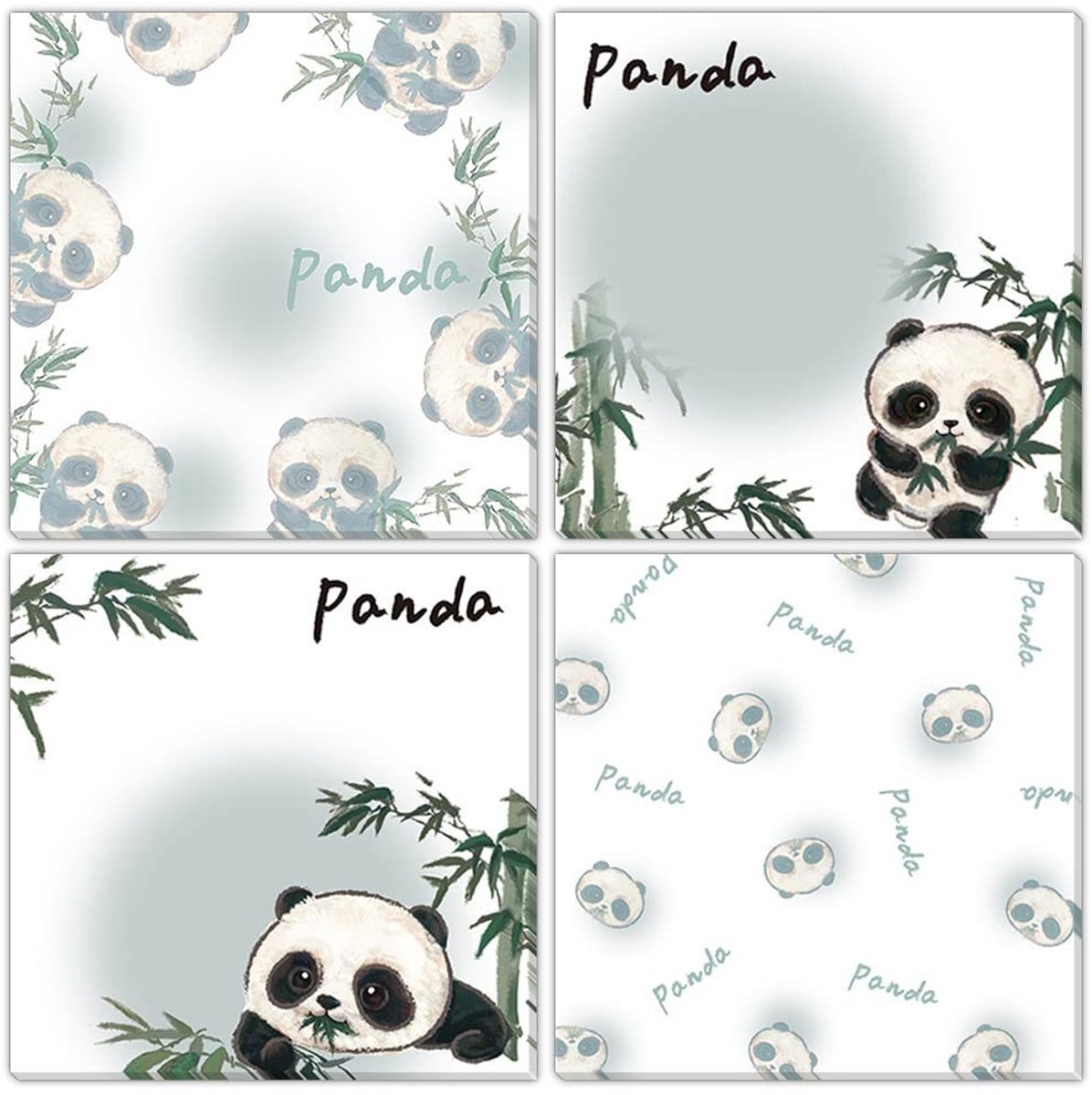 Dailygoods- Sticky Notes 8 Pack - 400 Vellen - Dierenthema - Panda Ontwerp - Milieuvriendelijk Papier - 8x8 cm Maat - Memo