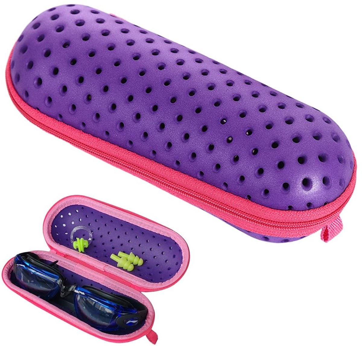 Dailygoods- Zwembrillenkoker Waterdicht - Zwembril-Beschermetui - Zonnebriletui - Opbergaccessoire - Voor Kinderen/Volwassenen - Met Afwateringsgat - Brilcase