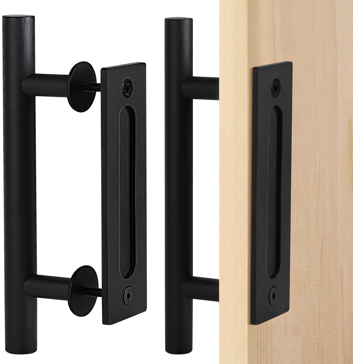 Dailygoods- Schuifdeurgreep 30cm - Hoogwaardige Carbon Staal - Mat Zwart - Deurknop - Handgreep - Modern Design - Inclusief Montageaccessoires - Deurgreep
