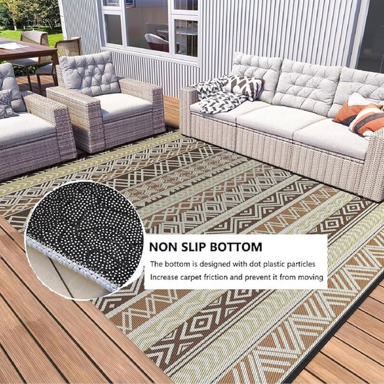 Vloerkleed voor buiten, groot, 200 x 300 cm, voor camper, groot, opvouwbaar, buiten, waterdicht, antislip, duurzaam, wasbaar, voor camping, picknick, tuin, terras, 200 x 300 cm — afbeelding 3