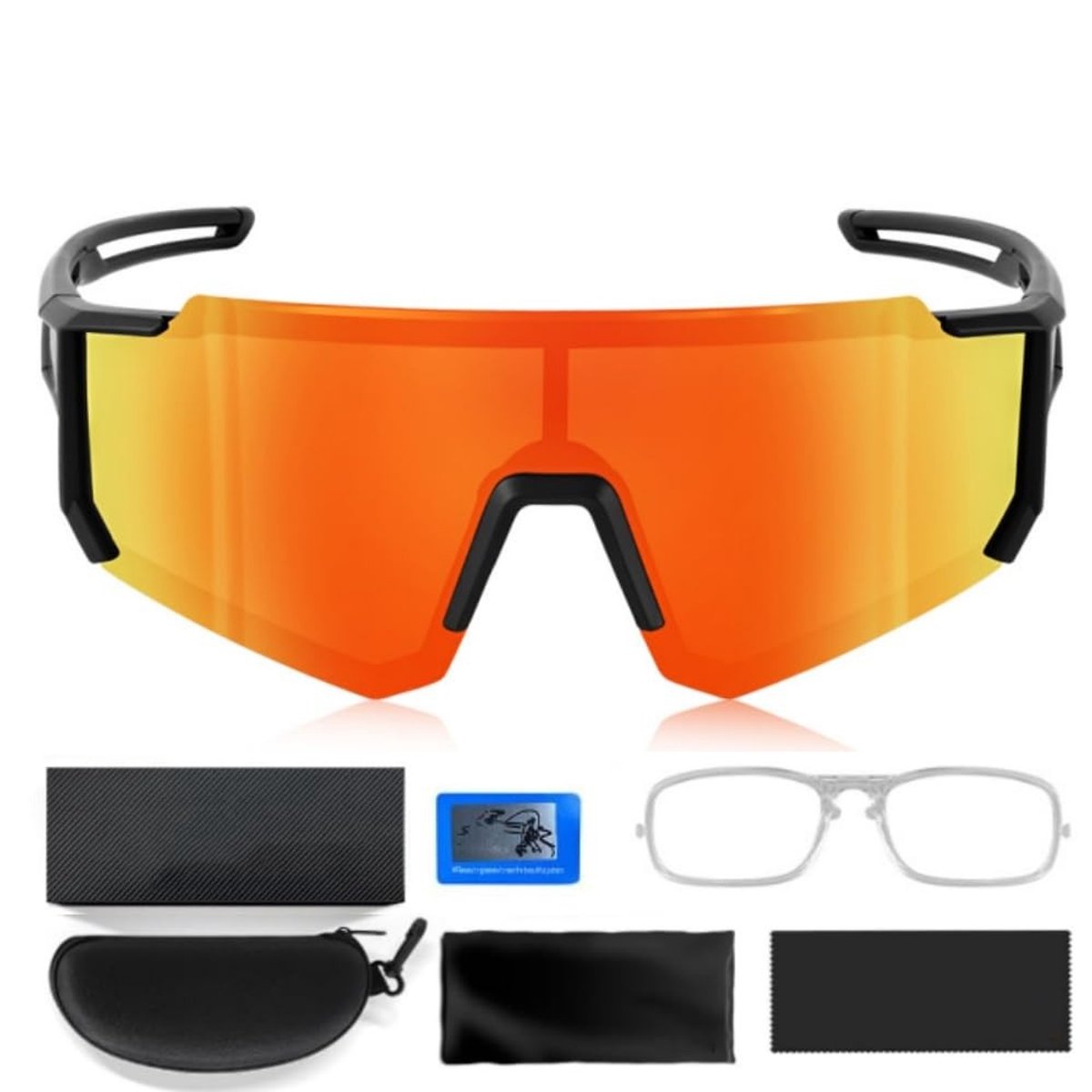 Dailygoods- Sportbril gepolariseerd UV400 - Fietsbril - Sportzonnebril - Bescherming tegen zand/wind - Polycarbonaat - Hoogwaardig frame - Zonnebril