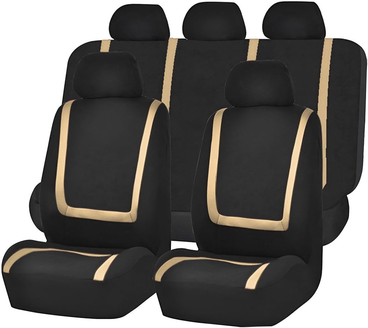 Dailygoods- Autostoelhoezen 9-delige set - Voorstoelhoezen/achterstoelhoezen - Autostoelbeschermers - Ademend/durzaam materiaal - Wasbaar/herbruikbaar - Comfortabel/schokabsorberend - Stoelhoezen