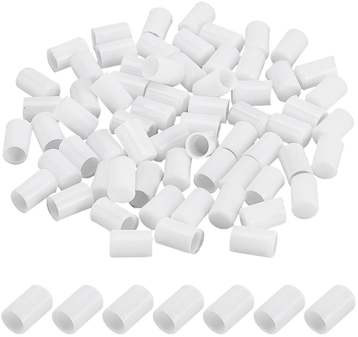 Dailygoods- Eindkappen 150 Stuks - PVC - Rubberen Caps - 0,3 Inch Diameter - Hek/Post Protectors - Zacht - Voor Renovatie/Onderhoud - Rubberen Doppen