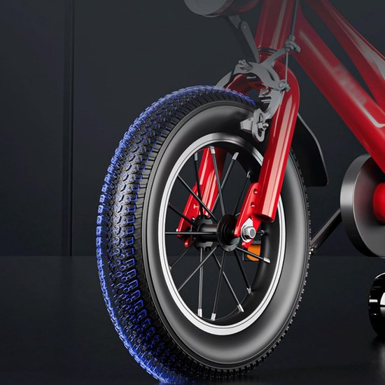rijdend speelgoed Kinderfiets for kinderen van 3 tot 7 jaar, 12/14/16 inch lichtgewicht magnesiumlegering fiets met voor- en achterremmen, LED-koplamp en zijwieltjes fiets(Rot,14inch) — afbeelding 5