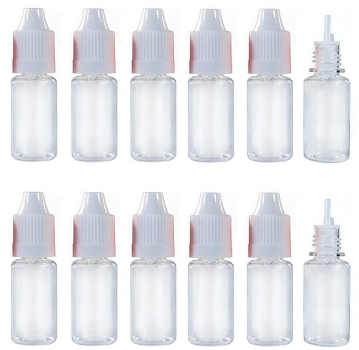 Dailygoods- Druppelflessen 50 stuks 10 ml - Lege Plastic Flessen - Navulbare Druppelaar - Lekvrij - Draagbaar Formaat - Nauwkeurige Vulling - Druppelfles