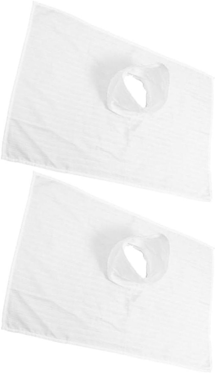 Massage Bed Hoes - Spa Laken - Huidverzorging Salon - Met Gezichtsopening - 77 x 47 cm - Wit